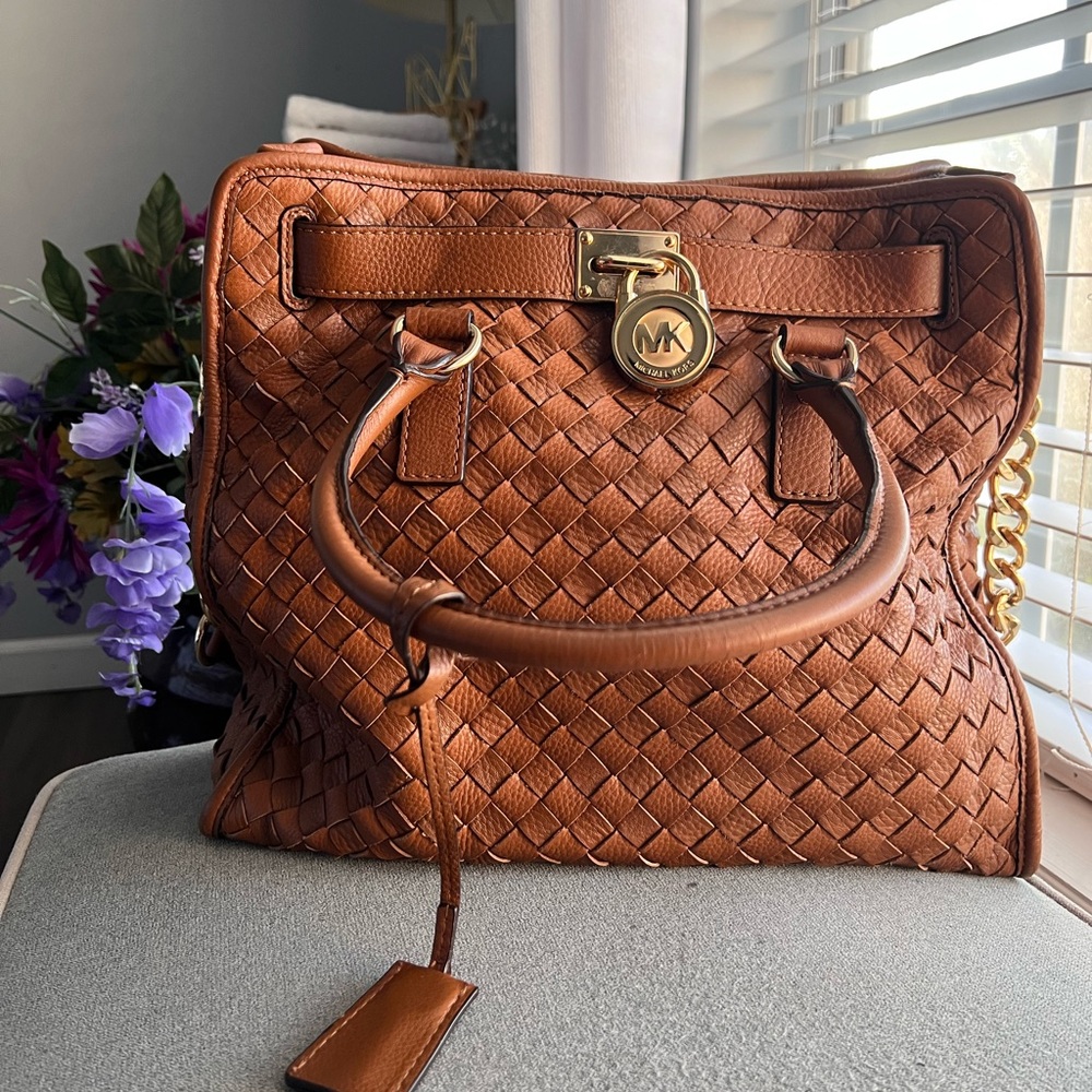 Michael Kors Hamilton Large Woven Leather Tote